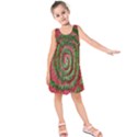 Red Green Swirl Twirl Colorful Kids  Sleeveless Dress View1