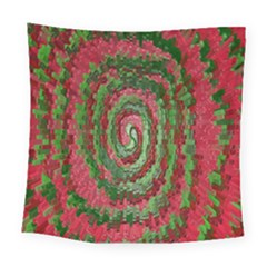 Red Green Swirl Twirl Colorful Square Tapestry (large) by Nexatart