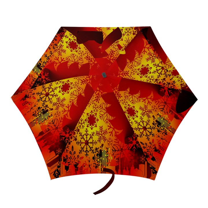 Red Silhouette Star Mini Folding Umbrellas