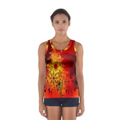 Red Silhouette Star Women s Sport Tank Top  by Nexatart