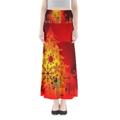 Red Silhouette Star Maxi Skirts by Nexatart