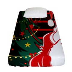 Santa Clause Xmas Fitted Sheet (single Size) by Nexatart