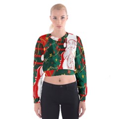 Santa Clause Xmas Women s Cropped Sweatshirt by Nexatart