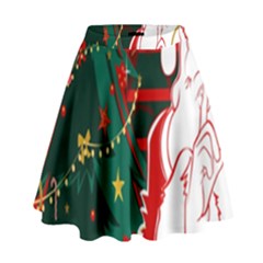 Santa Clause Xmas High Waist Skirt by Nexatart