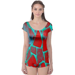 Red Marble Background Boyleg Leotard  by Nexatart