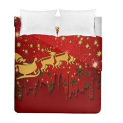 Santa Christmas Claus Winter Duvet Cover Double Side (full/ Double Size) by Nexatart