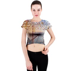 San Francisco Crew Neck Crop Top by Nexatart