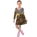 Scotland Landscape Scenic Mountains Kids  Long Sleeve Velvet Dress View1