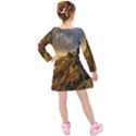 Scotland Landscape Scenic Mountains Kids  Long Sleeve Velvet Dress View2