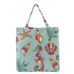 Seahorse Seashell Starfish Shell Grocery Tote Bag by Nexatart