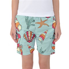 Seahorse Seashell Starfish Shell Women s Basketball Shorts by Nexatart