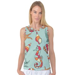 Seahorse Seashell Starfish Shell Women s Basketball Tank Top by Nexatart