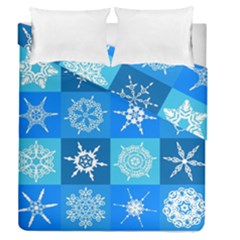 Seamless Blue Snowflake Pattern Duvet Cover Double Side (queen Size) by Nexatart