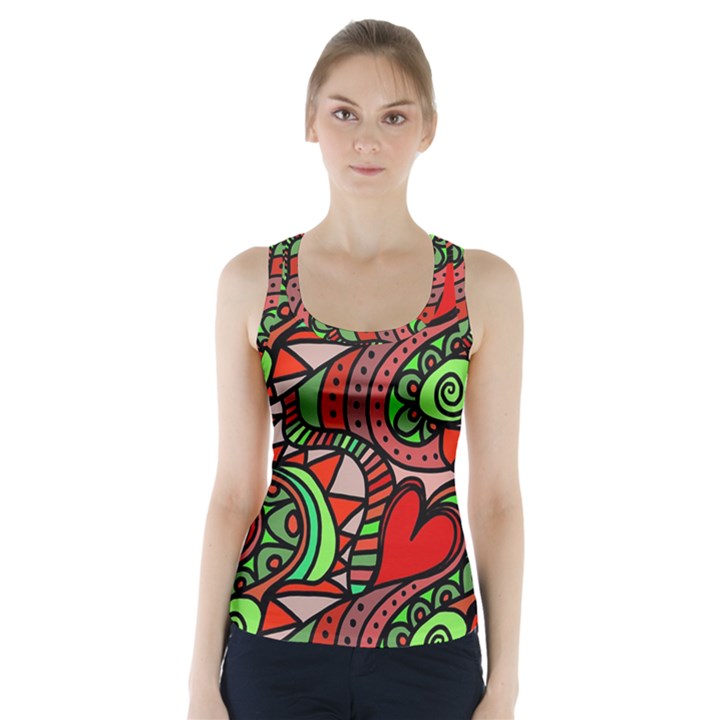 Seamless Tile Background Abstract Racer Back Sports Top