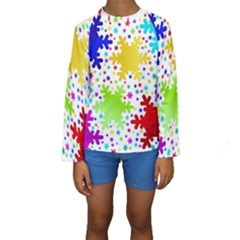 Seamless Snowflake Pattern Kids  Long Sleeve Swimwear by Nexatart