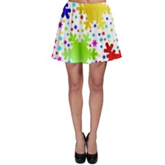 Seamless Snowflake Pattern Skater Skirt by Nexatart