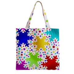 Seamless Snowflake Pattern Zipper Grocery Tote Bag by Nexatart