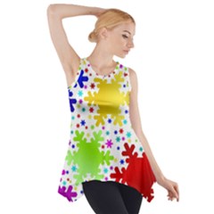 Seamless Snowflake Pattern Side Drop Tank Tunic by Nexatart