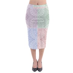 Seamless Kaleidoscope Patterns In Different Colors Based On Real Knitting Pattern Midi Pencil Skirt by Nexatart