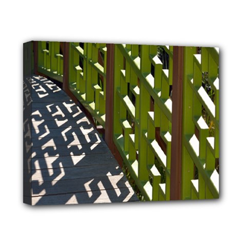 Shadow Reflections Casting From Japanese Garden Fence Canvas 10  X 8  by Nexatart