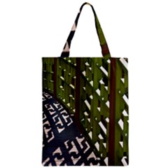 Shadow Reflections Casting From Japanese Garden Fence Zipper Classic Tote Bag by Nexatart