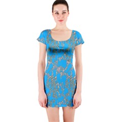 Seamless Pattern Background Seamless Short Sleeve Bodycon Dress