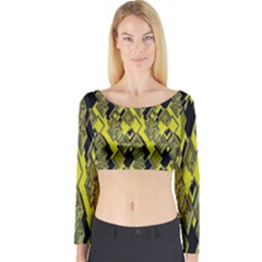 Seamless Pattern Background Seamless Long Sleeve Crop Top by Nexatart