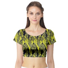 Seamless Pattern Background Seamless Short Sleeve Crop Top (tight Fit) by Nexatart