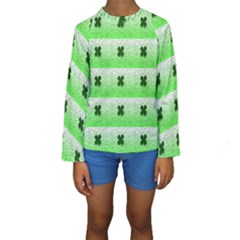 Shamrock Pattern Kids  Long Sleeve Swimwear