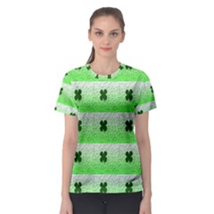 Shamrock Pattern Women s Sport Mesh Tee