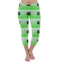 Shamrock Pattern Capri Winter Leggings 