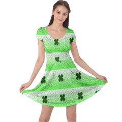 Shamrock Pattern Cap Sleeve Dresses