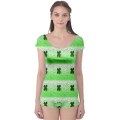 Shamrock Pattern Boyleg Leotard 