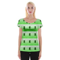 Shamrock Pattern Women s Cap Sleeve Top