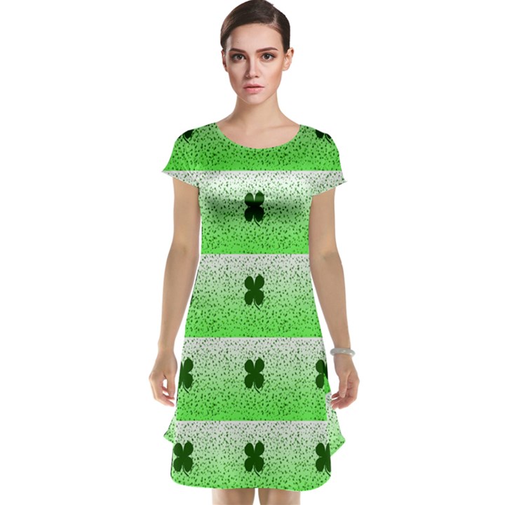 Shamrock Pattern Cap Sleeve Nightdress