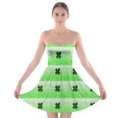 Shamrock Pattern Strapless Bra Top Dress