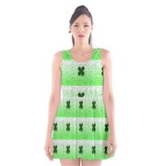 Shamrock Pattern Scoop Neck Skater Dress