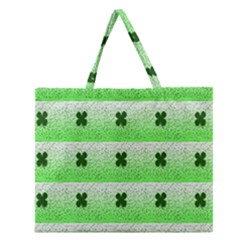 Shamrock Pattern Zipper Large Tote Bag