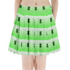 Shamrock Pattern Pleated Mini Skirt