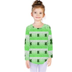 Shamrock Pattern Kids  Long Sleeve Tee