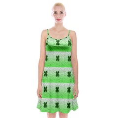 Shamrock Pattern Spaghetti Strap Velvet Dress by Nexatart