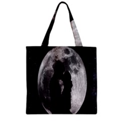 Silhouette Of Lovers Zipper Grocery Tote Bag by Nexatart