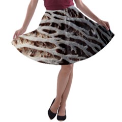 Seed Worn Lines Close Macro A-line Skater Skirt by Nexatart