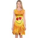 Smiley Joy Heart Love Smile Capsleeve Midi Dress View1