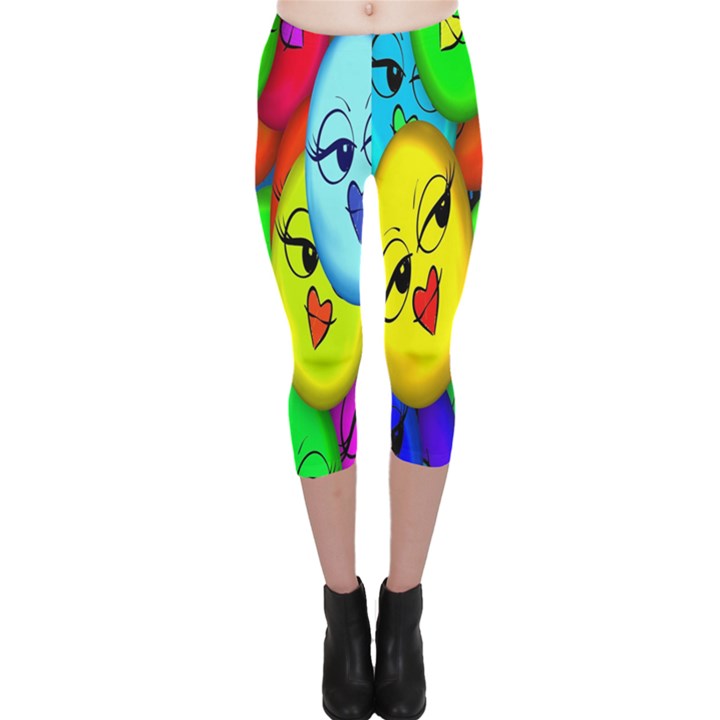 Smiley Girl Lesbian Community Capri Leggings 