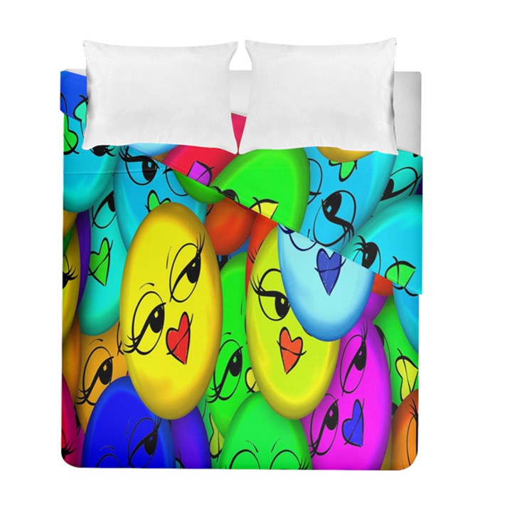 Smiley Girl Lesbian Community Duvet Cover Double Side (Full/ Double Size)