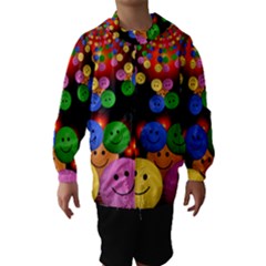 Smiley Laugh Funny Cheerful Hooded Wind Breaker (kids) by Nexatart