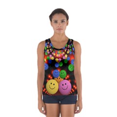 Smiley Laugh Funny Cheerful Women s Sport Tank Top  by Nexatart