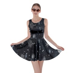 Snowflake Snow Snowing Winter Cold Skater Dress by Nexatart