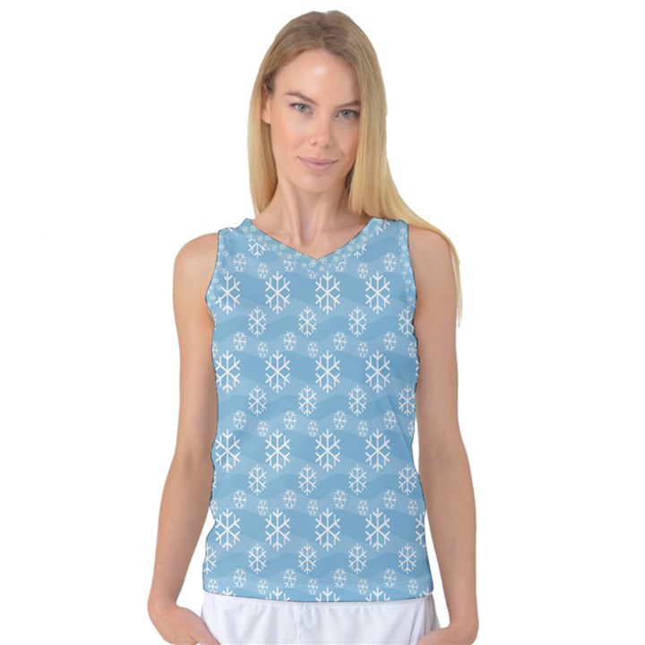 Snowflakes Winter Christmas Women s Basketball Tank Top